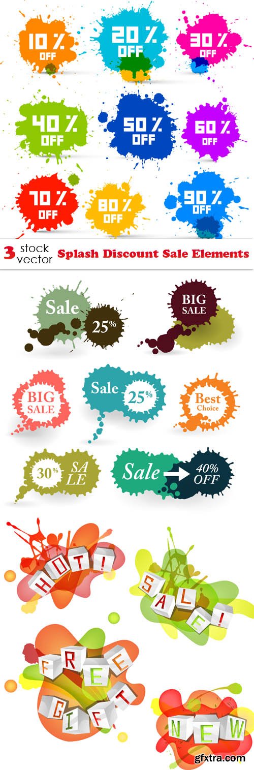 Vectors - Splash Discount Sale Elements