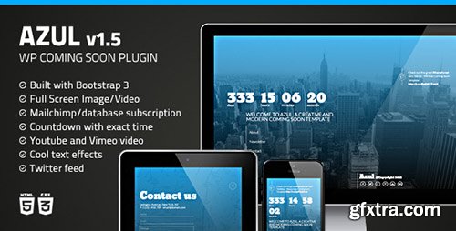 CodeCanyon - Azul v1.5 - Responsive WordPress Coming Soon Plugin