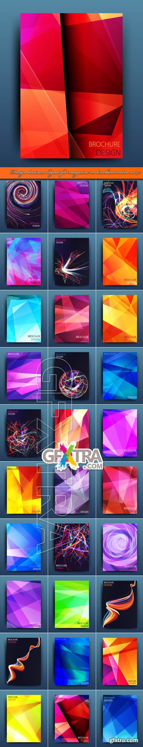 Design business layout for magazine or brochure vector set 47