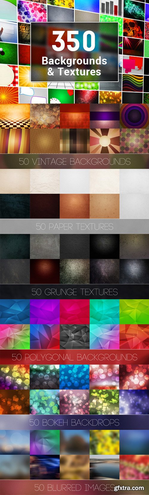 350 High-Res Digital Backgrounds & Textures with an Extended License