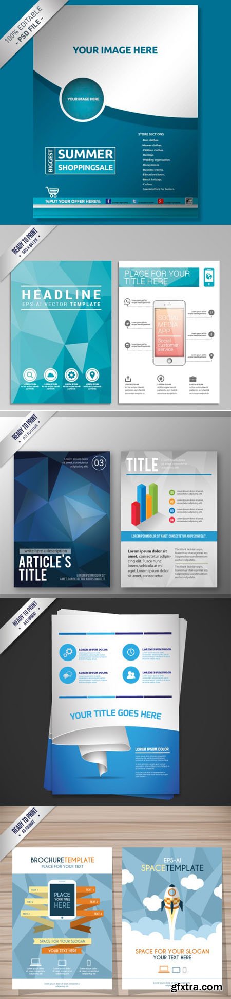 Business Brochure Mockup Templates in Modern Styles