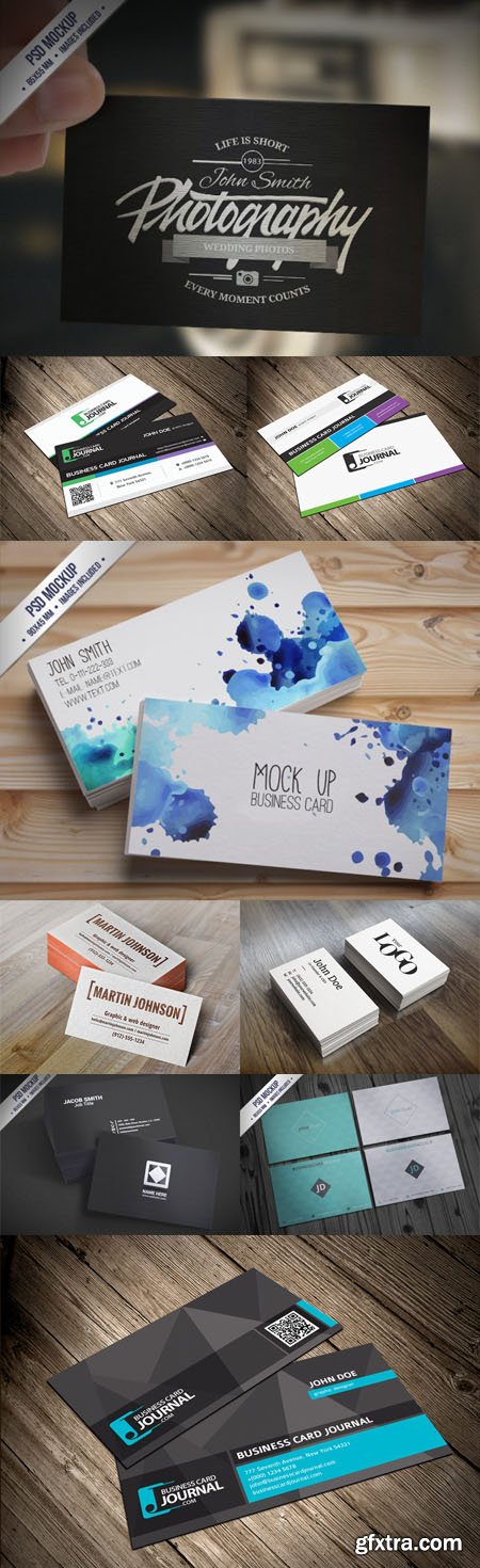 Modern Corporate Business Card Mockup Templates Bundle (1)