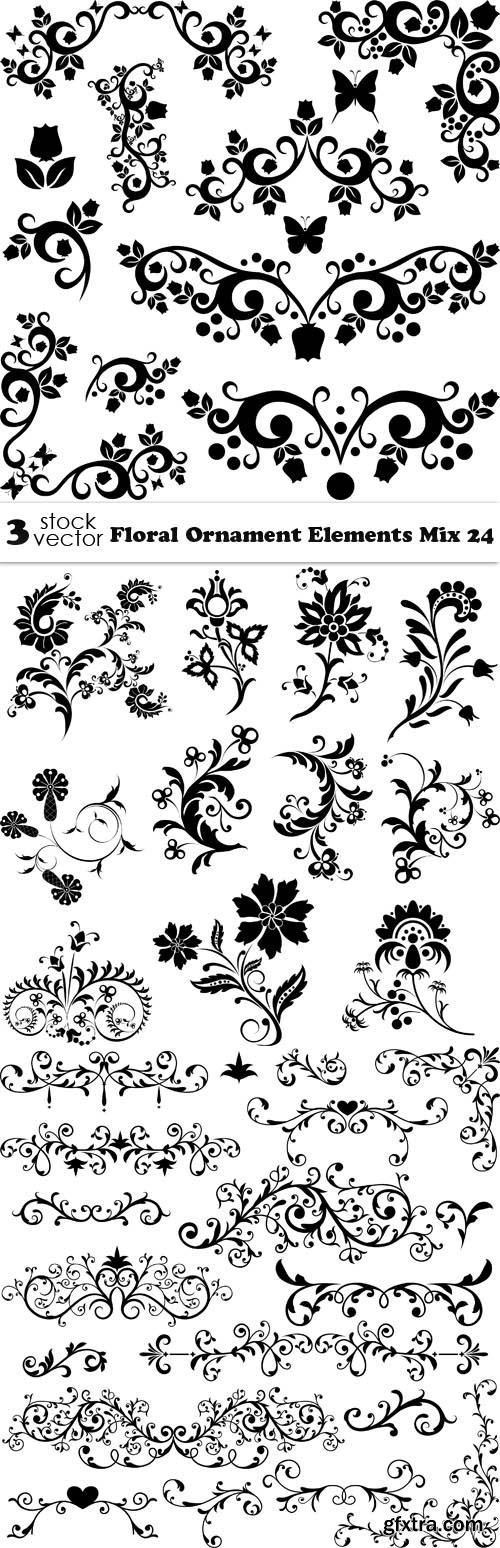 Vectors - Floral Ornament Elements Mix 24