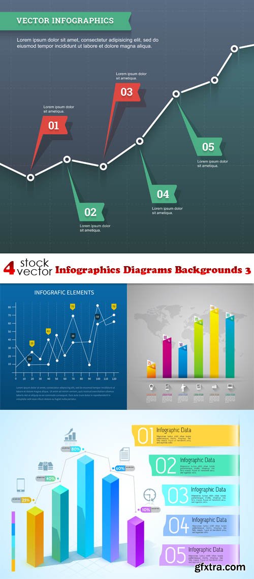 Vectors - Infographics Diagrams Backgrounds 3