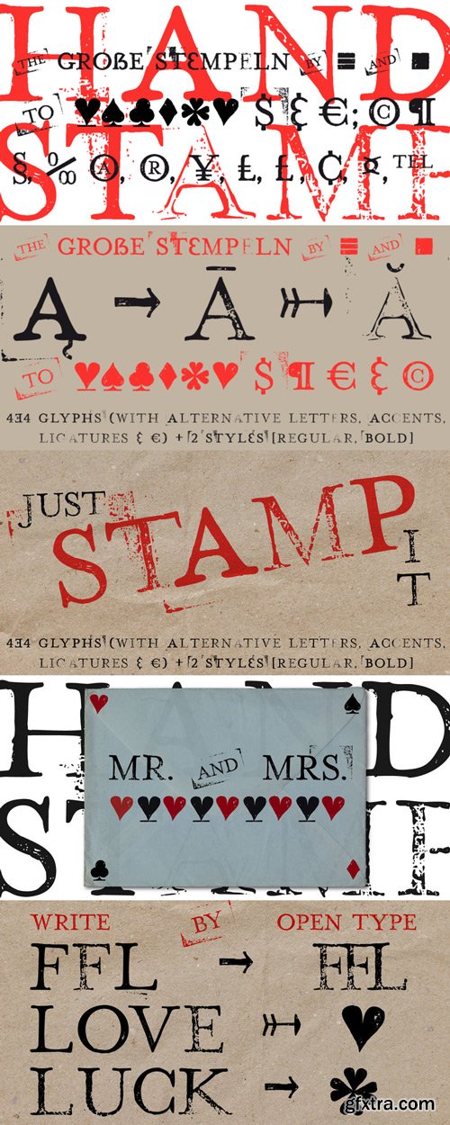 Hand Stamp Play Rough Serif Font Family $35