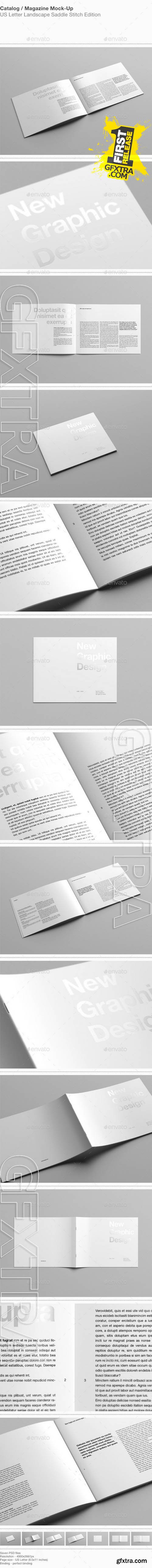 US Letter Landscape Catalog / Magazine Mock-Up - GraphicRiver 10314586