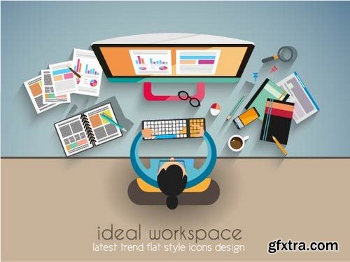 Ideal Workspace for Brainstorming and Teamwork - 15x EPS