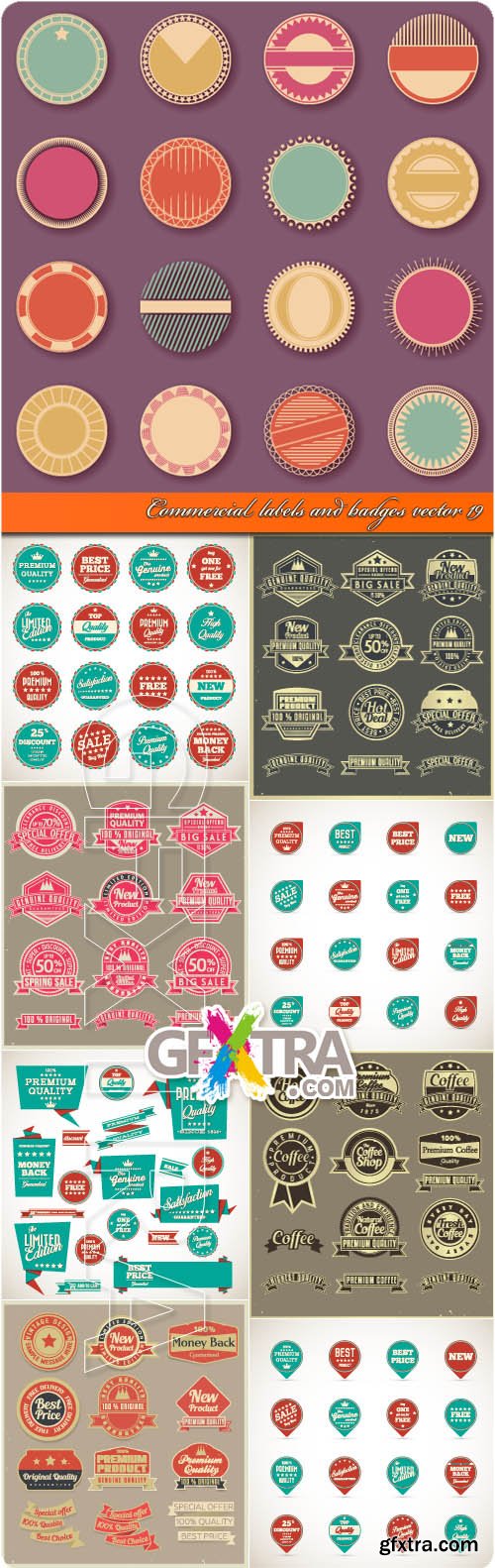 Commercial labels and badges vector 19