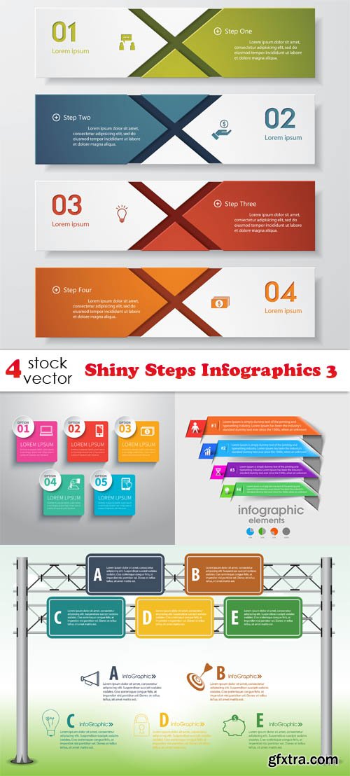 Vectors - Shiny Steps Infographics 3