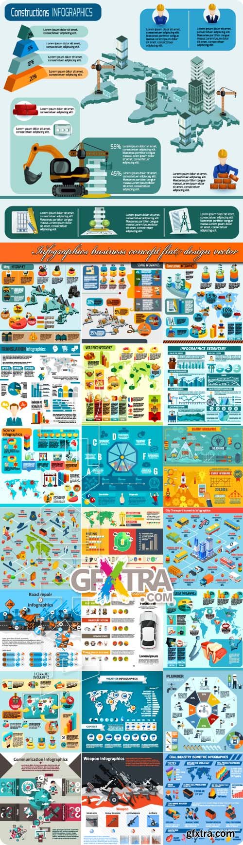 Infographics business concept flat design vector