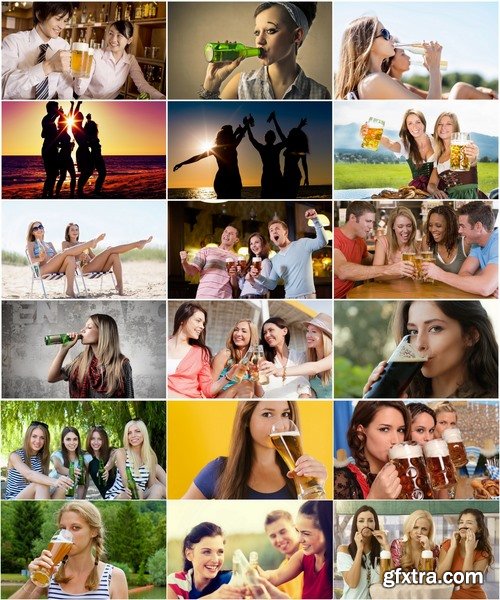 Collection of girls drink beer company of people drink bottle 25 HQ Jpeg