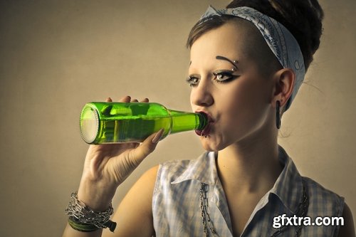 Collection of girls drink beer company of people drink bottle 25 HQ Jpeg