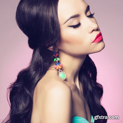 Stock Photos - Fashion Studio Portrait of Beautiful Young Woman