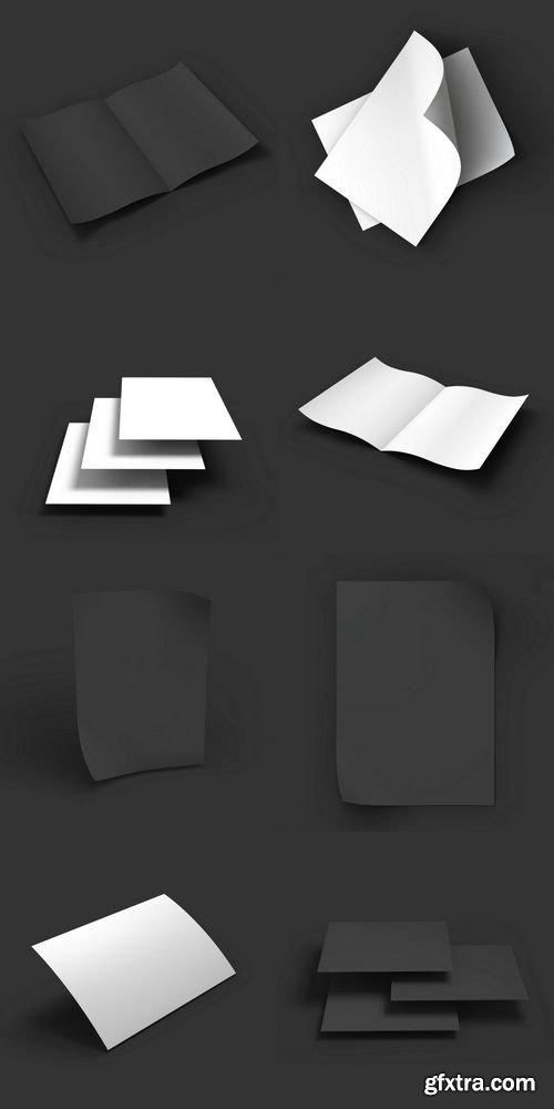 Vector - Black Page. Business Mockup Template 1