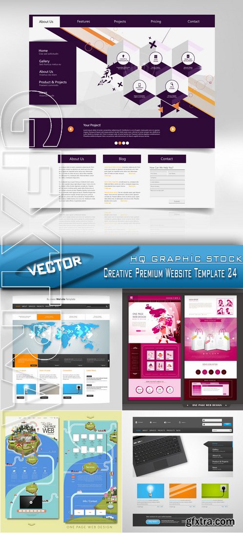 Stock Vector - Creative Premium Website Template 24