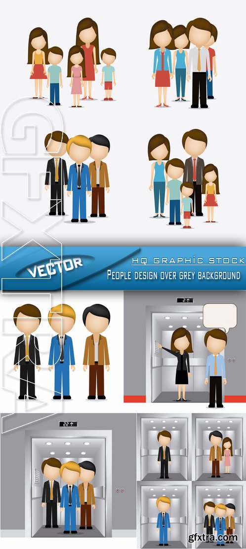 Stock Vector - People design over grey background