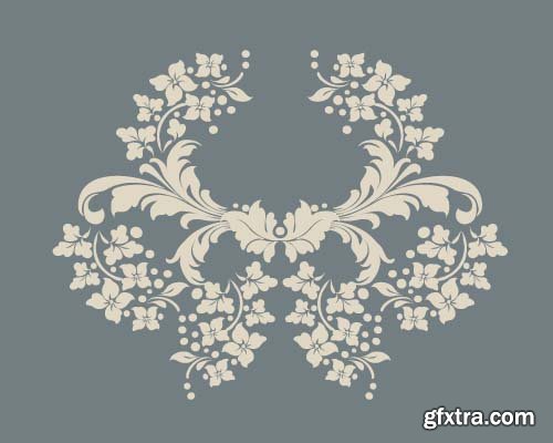 Elegant floral abstract element for design 8x EPS