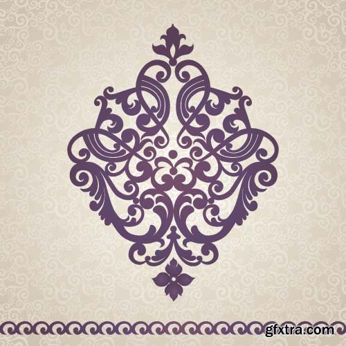 Elegant floral abstract element for design 8x EPS