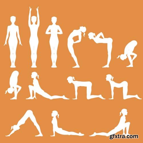 Image yoga poses 10x EPS