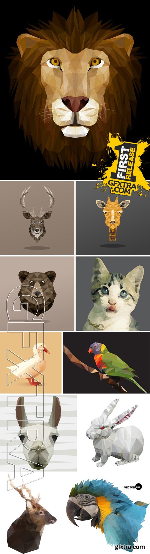 Stock Vectors - Abstract Polygonal Geometric Animals