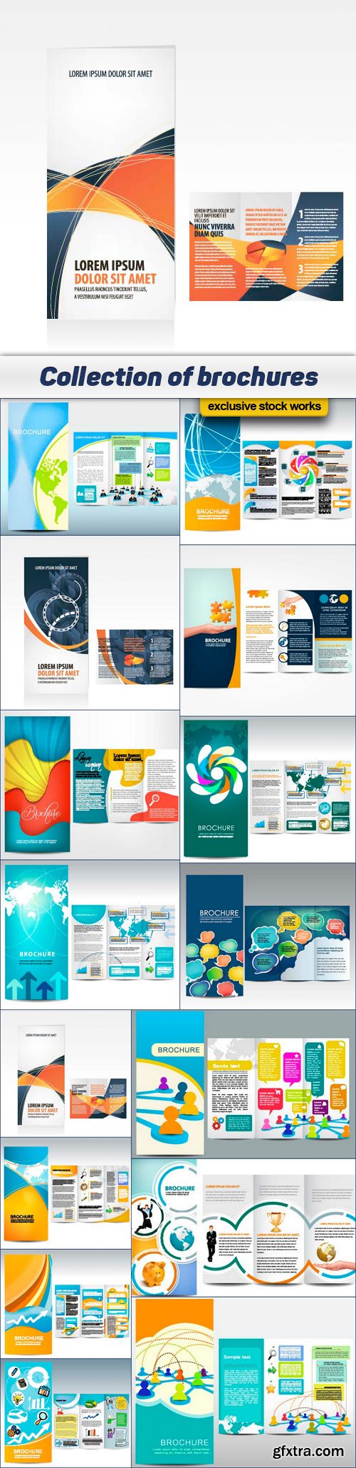 Сollection of brochures 15x EPS