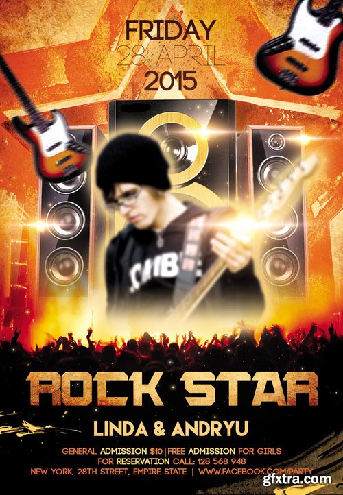 Rock star - Flyer PSD Template Facebook Cover