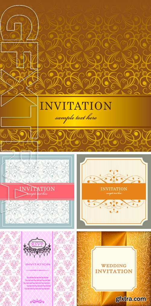 Stock Vectors - Vector wedding card or invitation with floral ornament background