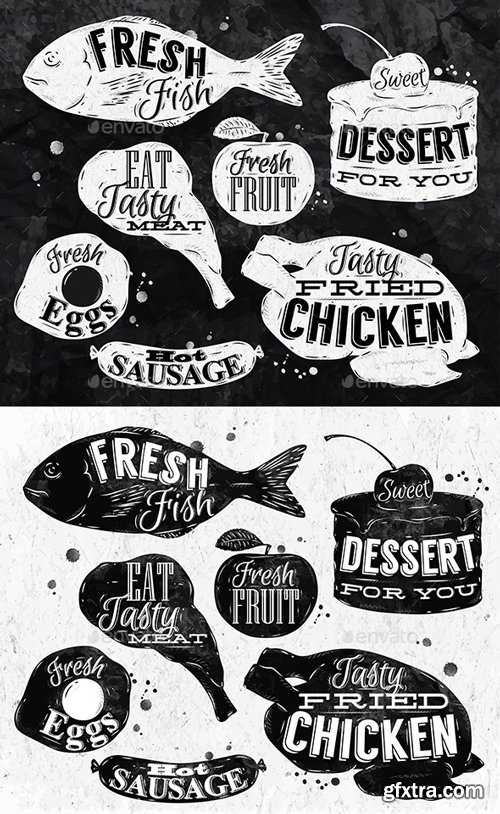 GraphicRiver - Food Retro Symbols - 11100610