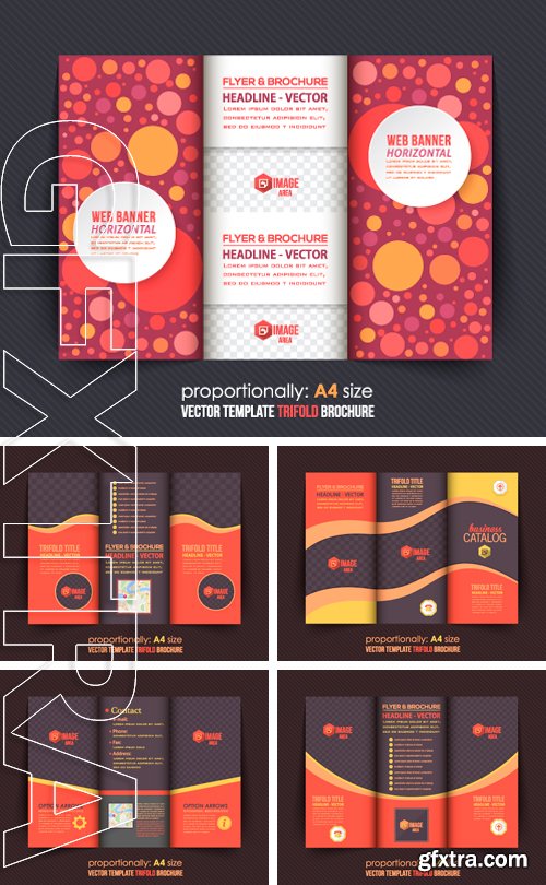 Stock Vectors - Abstract Style Business Concept Tri-fold Design and Brochure