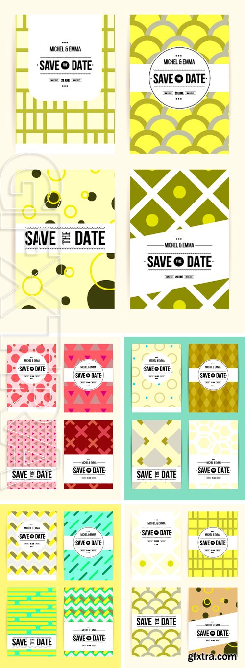 Stock Vectors - Vector card set templates. Abstract background illustration for Save The Date