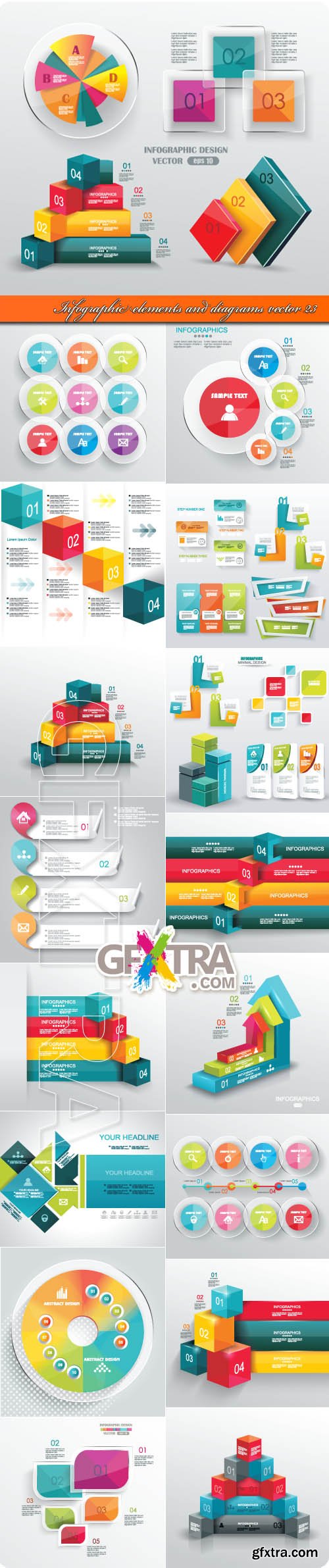 Infographic elements and diagrams vector 23