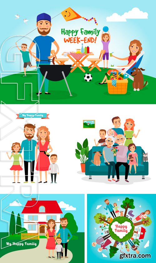 Stock Vectors - Happy family