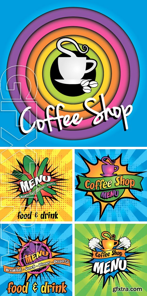 Stock Vectors - Coffee Pop Art Menu Design