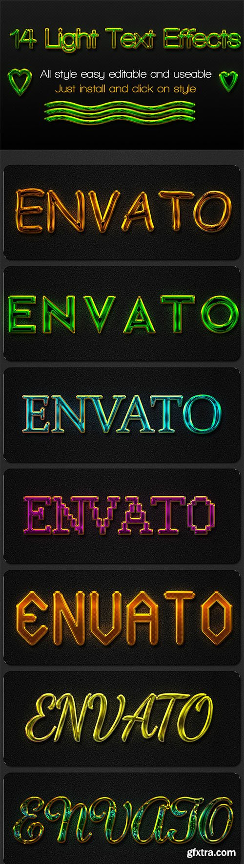 GraphicRiver 14 Light Text Effects 11035788