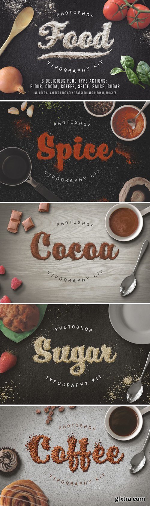 CM - Food Typography PSD Actions