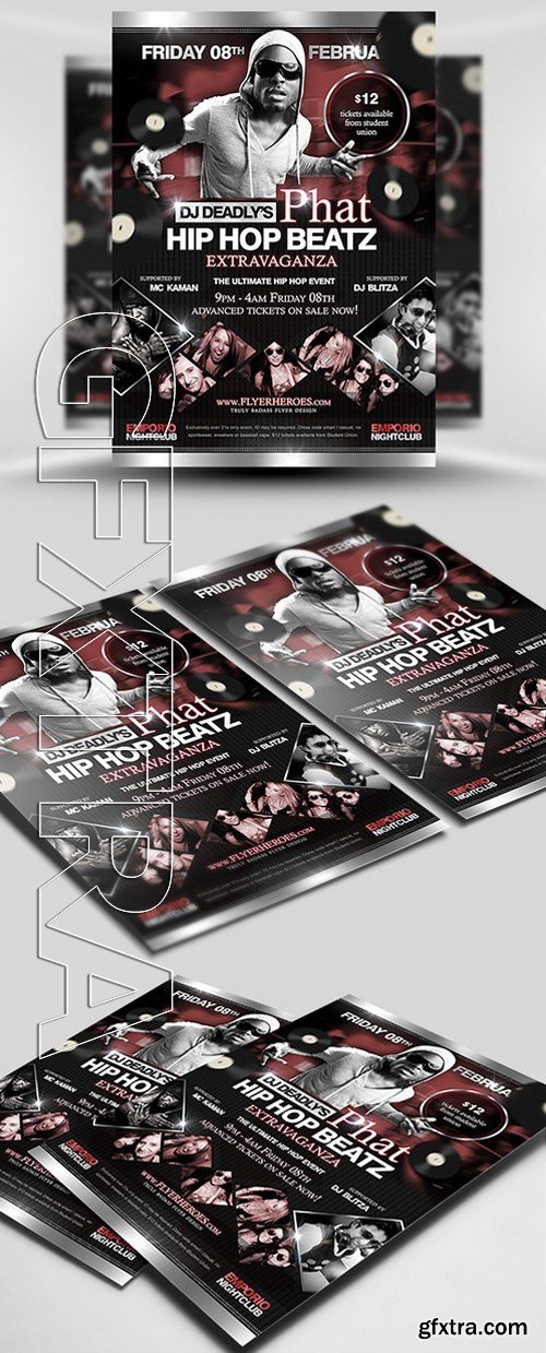 Phat Beatz Hip Hop Flyer Template