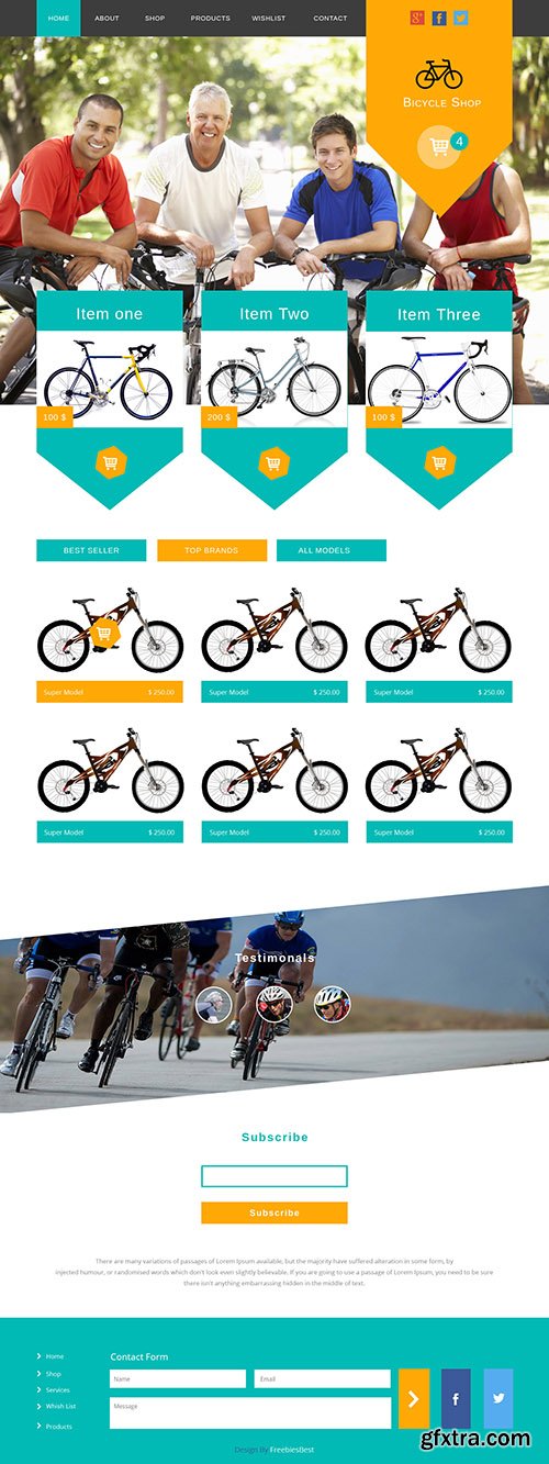 PSD Web Template - Bicycle Shop - Flat Clean e-Commerce Theme