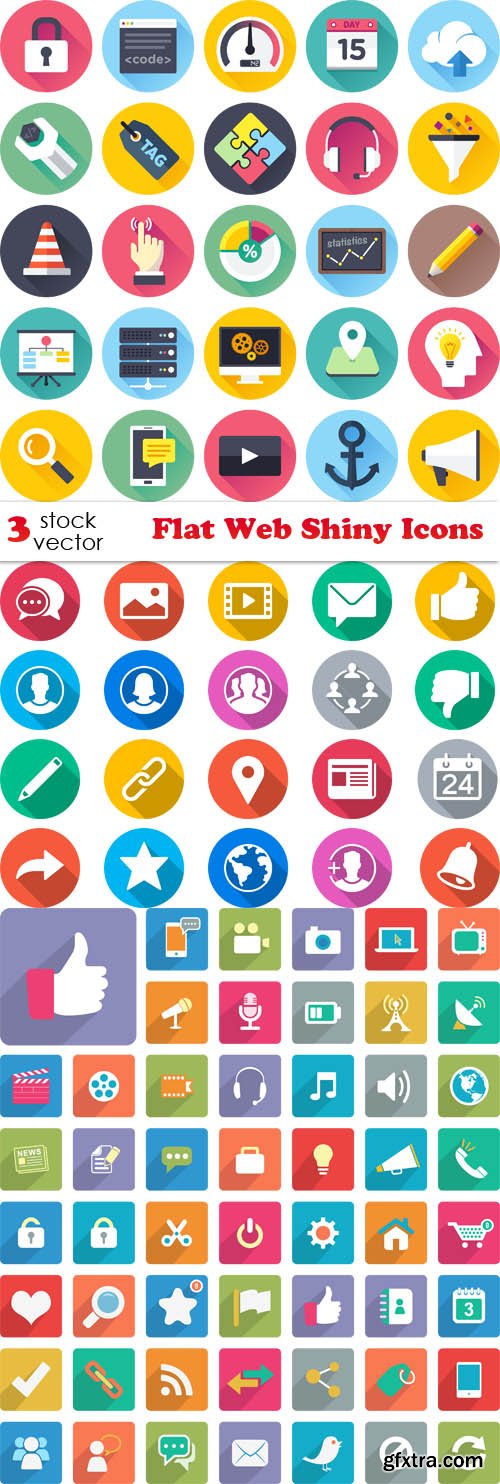 Vectors - Flat Web Shiny Icons