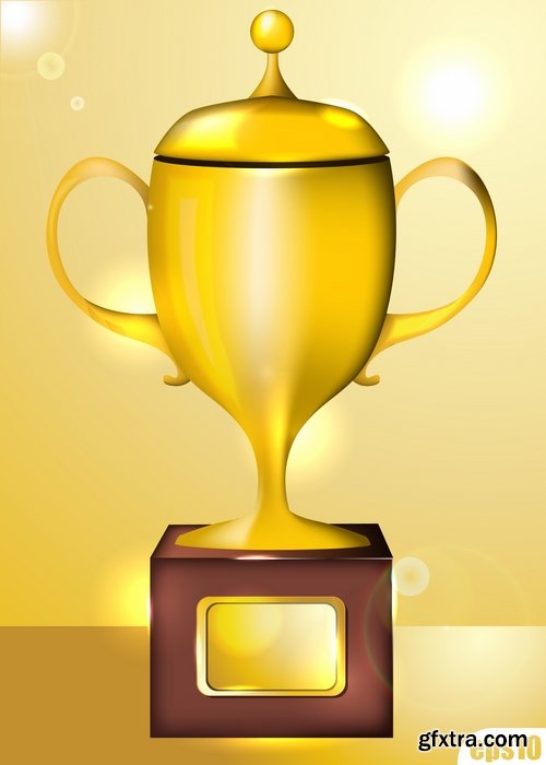 Collection of vector image Cup prize ovation logo icon 25 Eps