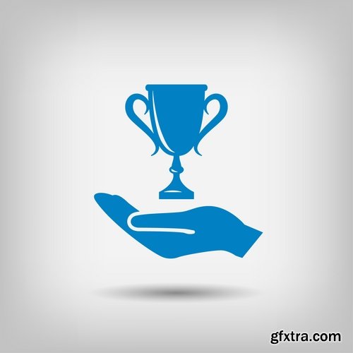 Collection of vector image Cup prize ovation logo icon 25 Eps