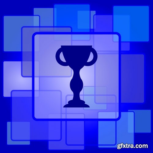 Collection of vector image Cup prize ovation logo icon 25 Eps