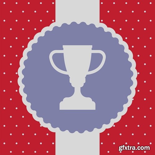 Collection of vector image Cup prize ovation logo icon 25 Eps