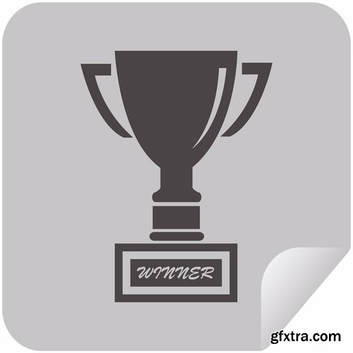 Collection of vector image Cup prize ovation logo icon 25 Eps