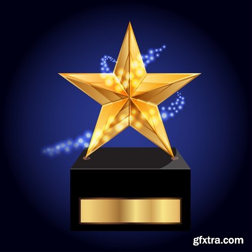 Collection of vector image Cup prize ovation logo icon 25 Eps