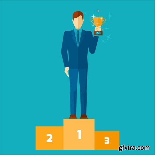 Collection of vector image Cup prize ovation logo icon 25 Eps