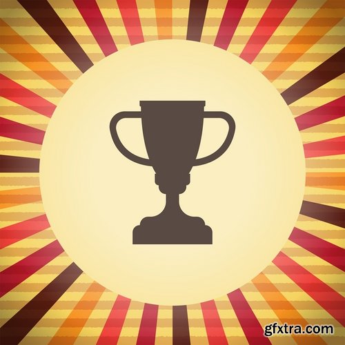 Collection of vector image Cup prize ovation logo icon 25 Eps