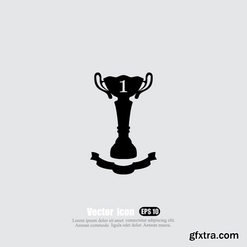 Collection of vector image Cup prize ovation logo icon 25 Eps