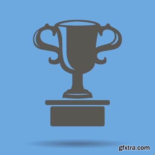 Collection of vector image Cup prize ovation logo icon 25 Eps