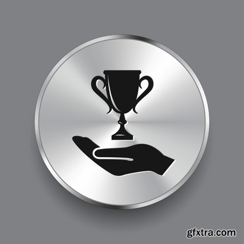 Collection of vector image Cup prize ovation logo icon 25 Eps