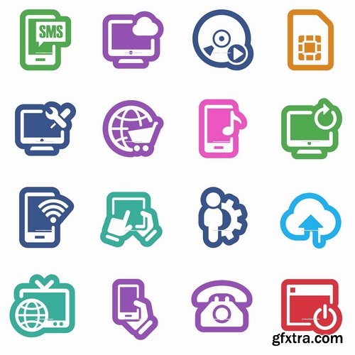 Collection of vector image icon web design web page design elements 25 Eps